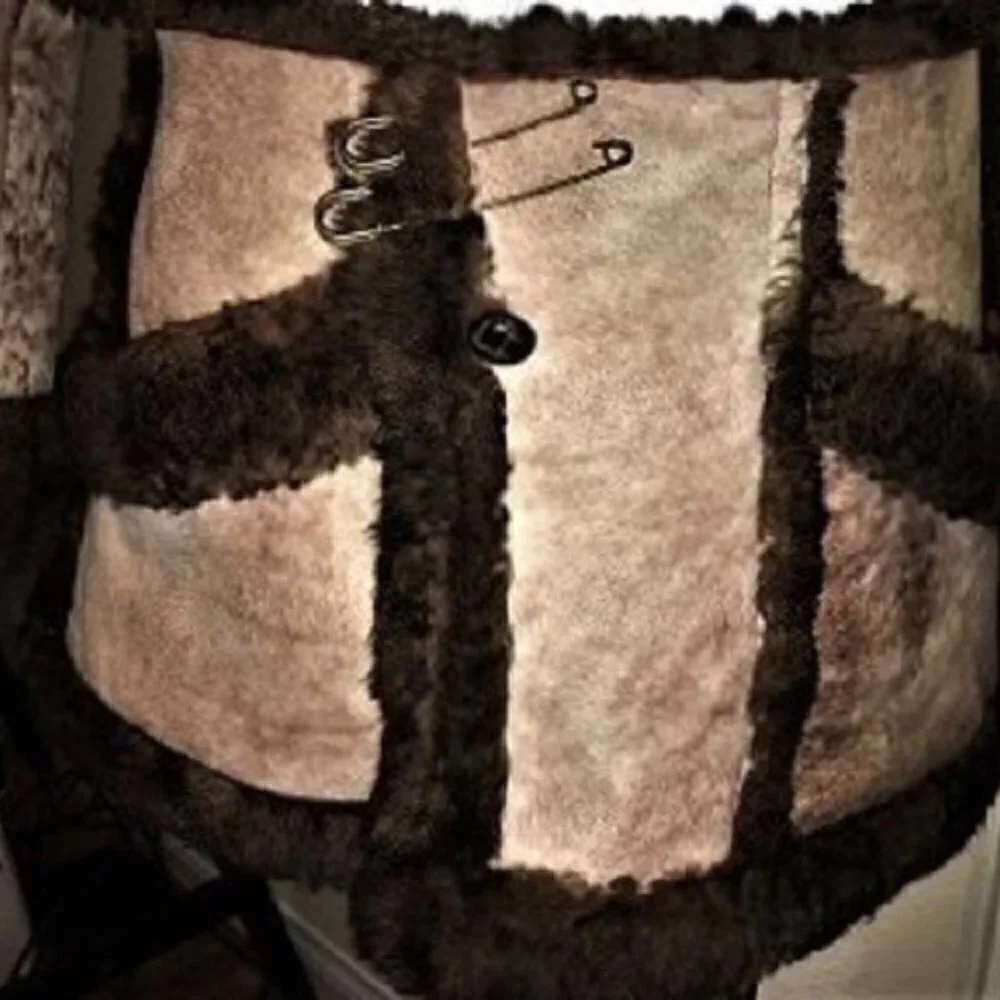 Shearling Fur Coat & Wrap Kilt/Skirt 1 of kind